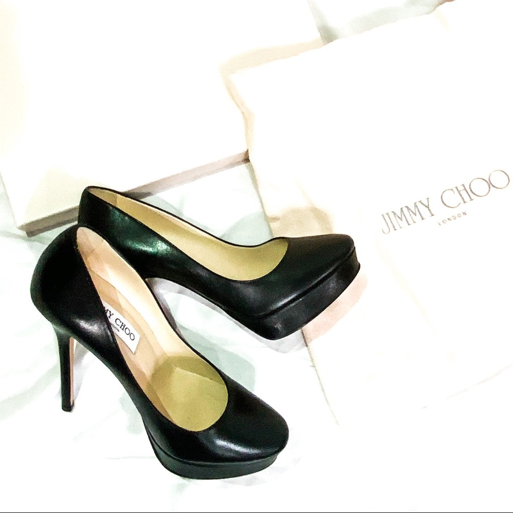Jimmy Choo Black Leather Pumps